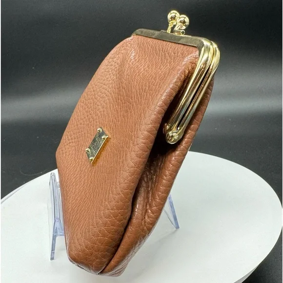 Dooney Bourke Pebble Leather Large Framed Purse in Caramel EUC